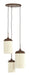 Light & Living Hanglamp Dania 3-lamps, Bruine houtlook en touw - Crème/Donkerbruin - Rond