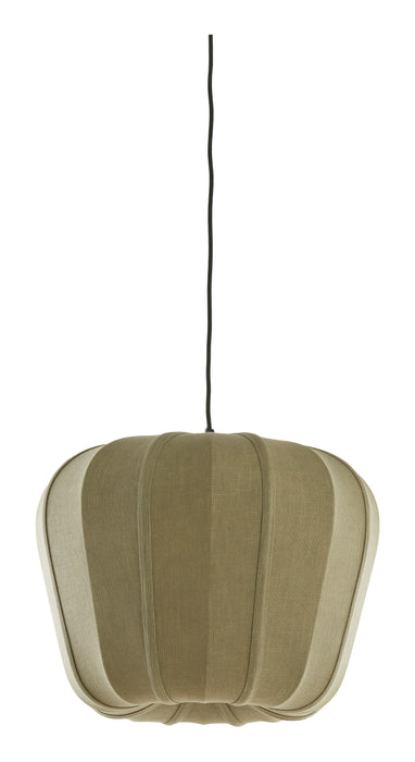 Light & Living Hanglamp Zubedo Textiel Ø50cm Olijfgroen Rond
