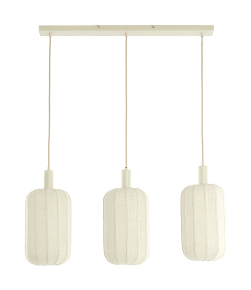 Light & Living Hanglamp Tufia 3-lamps, Linnen - Crème