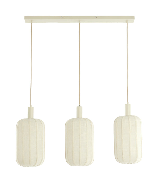 Light & Living Hanglamp Tufia 3-lamps, Linnen - Crème