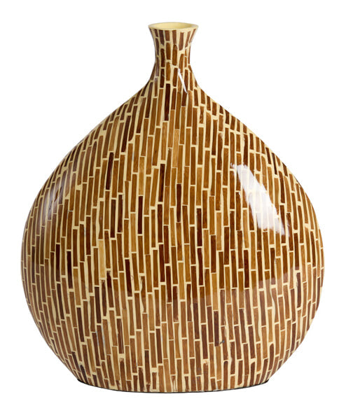 Light & Living Vaas Lorca Bamboe, 38cm - Bruin - Ovaal