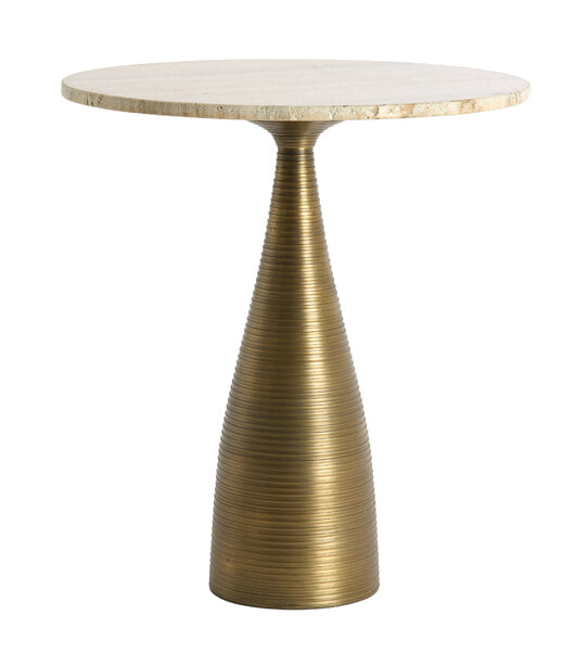 Light & Living Ronde Bijzettafel Bahia Travertin, Ø52cm - Zand