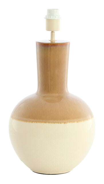 Light & Living Lampvoet Ulloa Keramiek, 52cm - Lichtbruin/Crème (excl. kap) - Rond