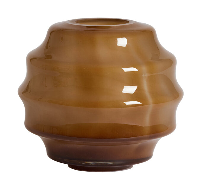Light & Living Vaas Nayoro Glas, 29cm - Amber - Rond
