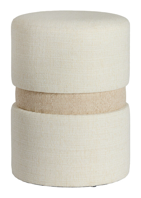 Light & Living Poef Novira 35cm - Crème/Beige - Rond