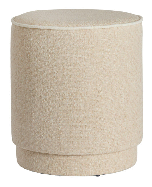 Light & Living Poef Rosin 40cm - Beige - Rond