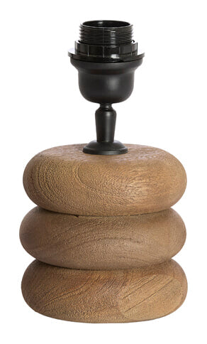 Light & Living Lampvoet Budongo Hout, 12cm - Grijs/Donkerbruin (excl. kap)
