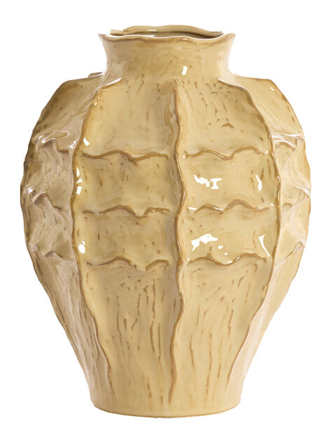 Light & Living Vaas Loseto Keramiek, 35cm - Lichtbruin - Rond