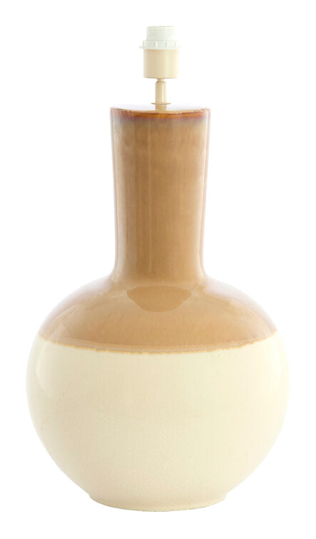 Light & Living Lampvoet Ulloa Keramiek, 62cm - Lichtbruin/Crème (excl. kap) - Rond