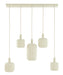 Light & Living Hanglamp Tufia 5-lamps, Linnen - Crème