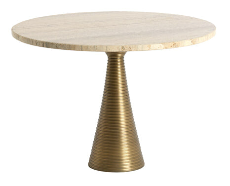 Light & Living Ronde Salontafel Bahia Travertin, Ø50cm - Beige,Brons