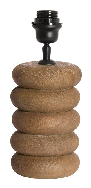 Light & Living Lampvoet Budongo Hout, 21cm - Grijs/Donkerbruin (excl. kap)