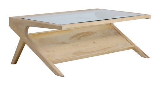 Light & Living Salontafel Yuki Mangohout & Glas, 112 x 70cm - Naturel