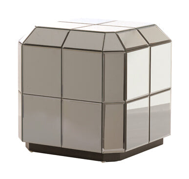 Light & Living Bijzettafel Luciano Glas, 40 x 40cm - Bruin - Vierkant