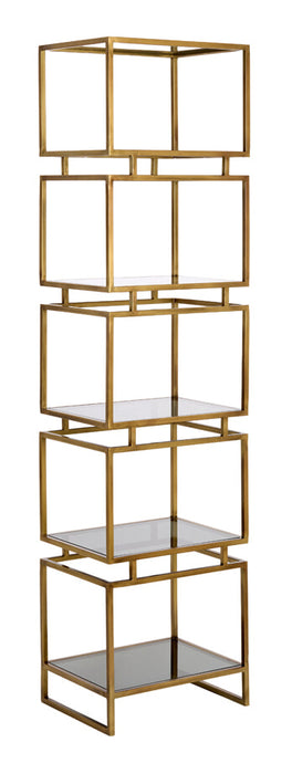 Light & Living Wandkast Lucambo Metaal en Glas, 180 x 45cm - Antiek Brons