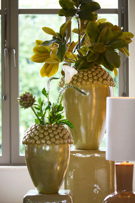 Light & Living Vaas Lovro Keramiek, 44cm - Olijfgroen - Rond