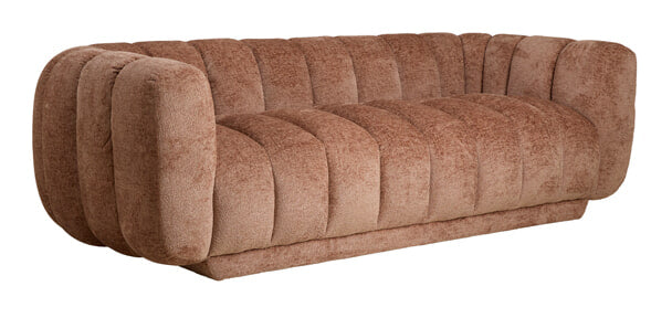 Light & Living Bank Zento 240cm, Velvet Chenille - Oud Roze - Organisch