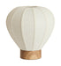 Light & Living Tafellamp Kyzo Linnen en houtlook, 36cm hoog - Crème - Rond