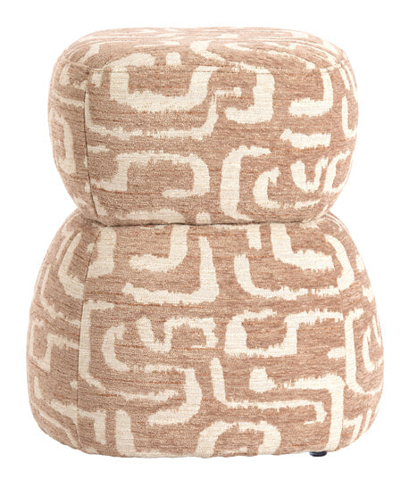 Light & Living Poef Leyla 40cm - Terracotta - Rond