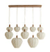 Light & Living Hanglamp Huxi Naturel houtlook en linnen, 10-lamps - Naturel