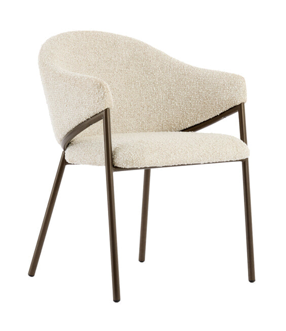 Light & Living Eetkamerstoel Nyro Bouclé - Crème