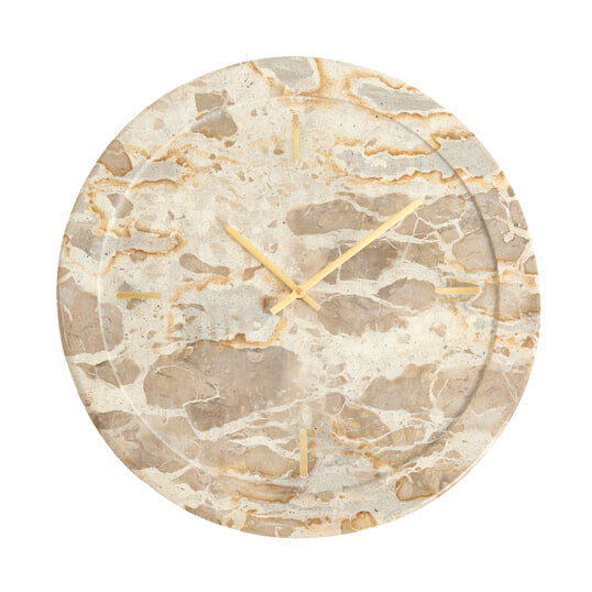 Light & Living Wandklok Sistelo Marmerlook, 41cm - Taupe - Rond