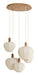 Light & Living Hanglamp Huxi Naturel houtlook en linnen, 5-lamps - Naturel - Rond