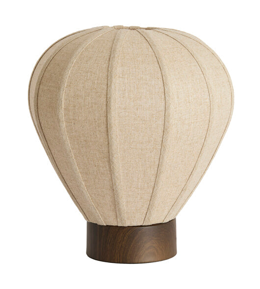 Light & Living Tafellamp Kyzo Linnen en houtlook, 36cm hoog - Naturel - Rond