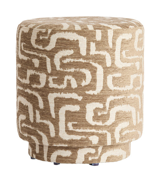 Light & Living Poef Davonte Ø40cm - Groengrijs/Beige - Rond