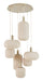 Light & Living Hanglamp Tufia 7-lamps, Linnen - Naturel - Rond