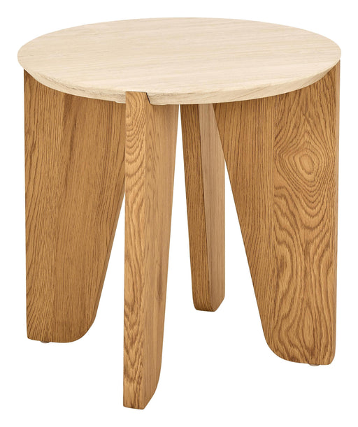 Bendt Ronde Bijzettafel Sol Travertinlook, 50cm - Beige