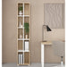Boekenkast Bram Eiken / Wit - 41x205x35 cm - ThatLyfeStyle