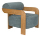 Zuiver Fauteuil Oolong Bouclé en eikenhout - Ocean Blue