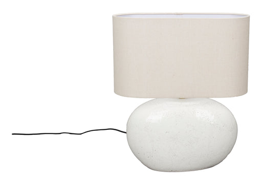 Dutchbone Tablelamp Hailey Linnen en keramiek, 50cm - Wit