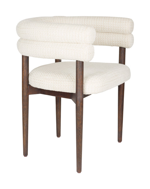 Dutchbone Eetkamerstoel Sela Geweven stof - Off White - Japandi