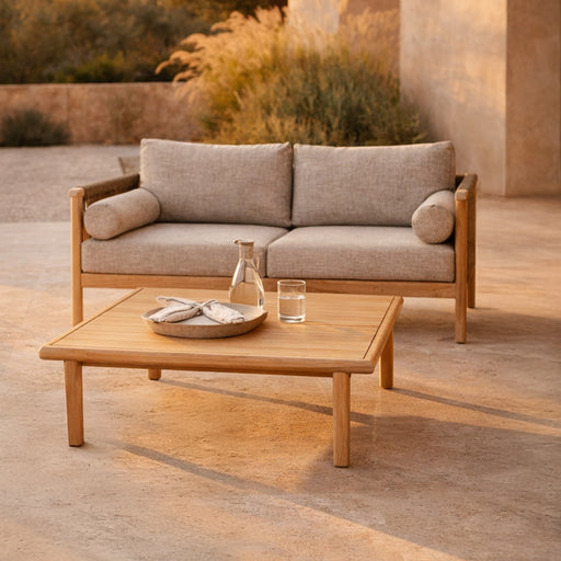 Dutchbone Loungeset Oasis Acaciahout en touw, Met tuinbank en loungetafel - Naturel - ThatLyfeStyle