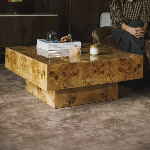 Dutchbone Salontafel Quinn Eucalyptushout, 90 x 90cm - Bruin - Vierkant - ThatLyfeStyle
