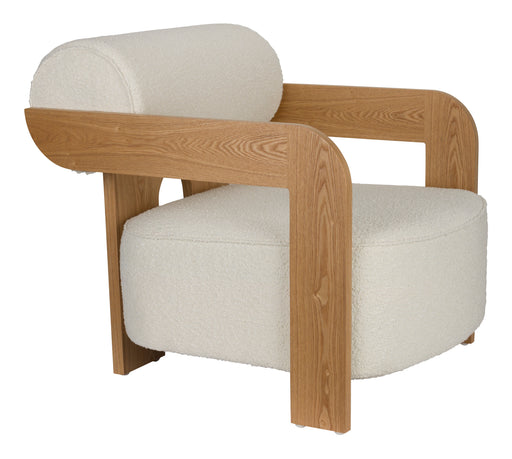 Zuiver Fauteuil Oolong Bouclé en eikenhout - Beige
