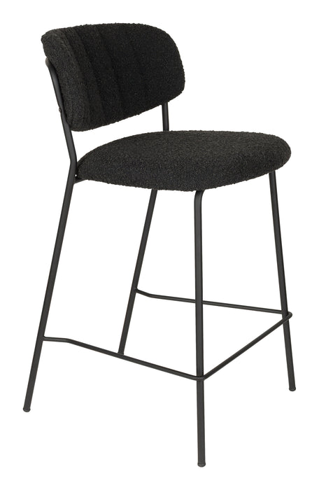 ZILT Barstoel Kolten Bouclé - Zwart (zithoogte 65cm)