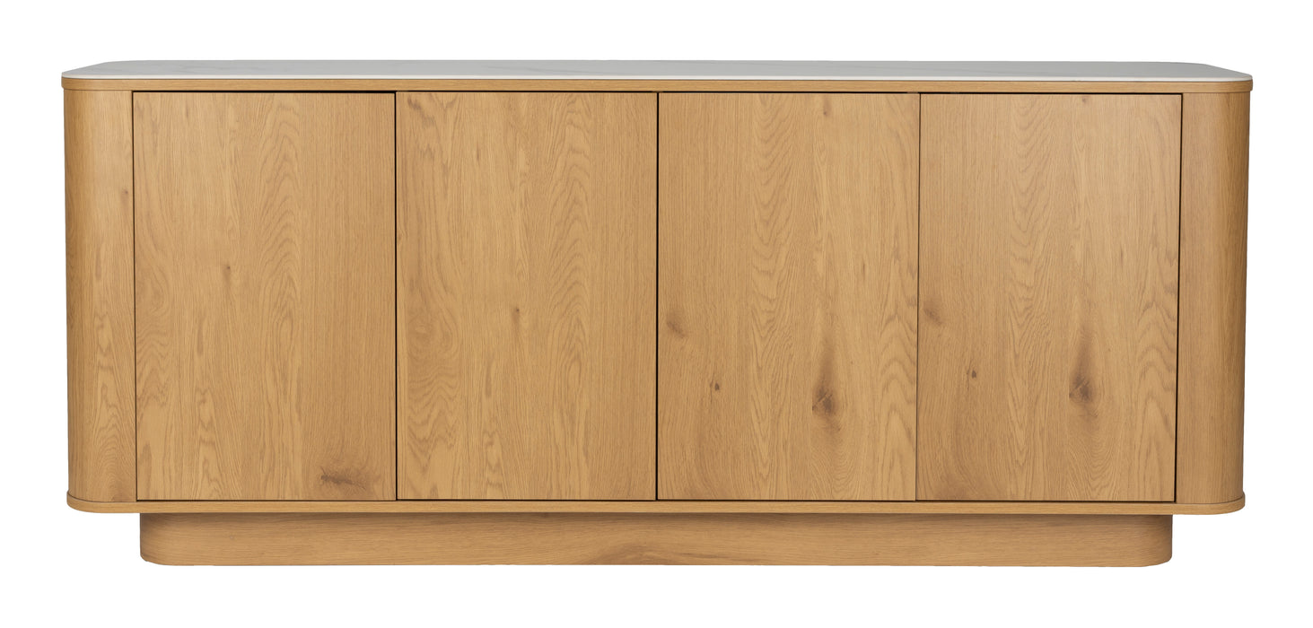 ZILT Dressoir Nathen Eiken en marmerlook, 180cm - Naturel