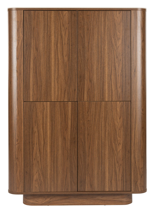 ZILT Opbergkast Nathen Walnoot en marmerlook, 140 x 100cm - Bruin