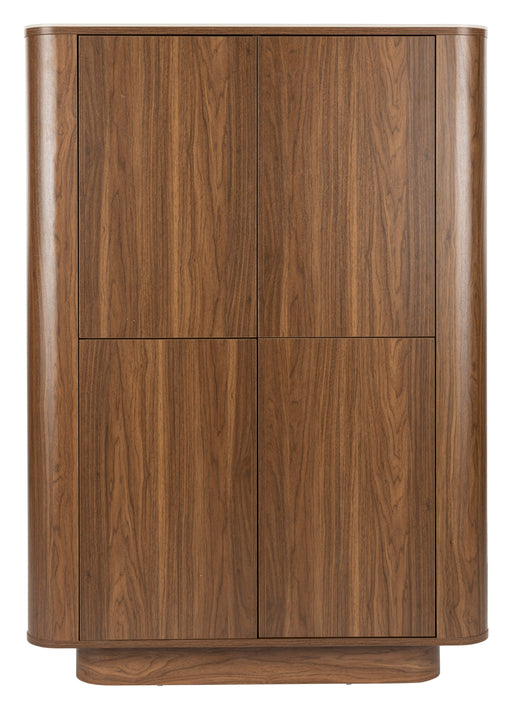 ZILT Opbergkast Nathen Walnoot en marmerlook, 140 x 100cm - Bruin