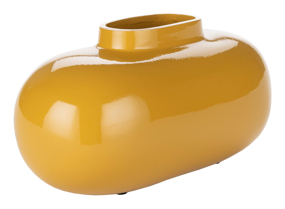 Dutchbone Vaas Droplet 10cm - Okergeel