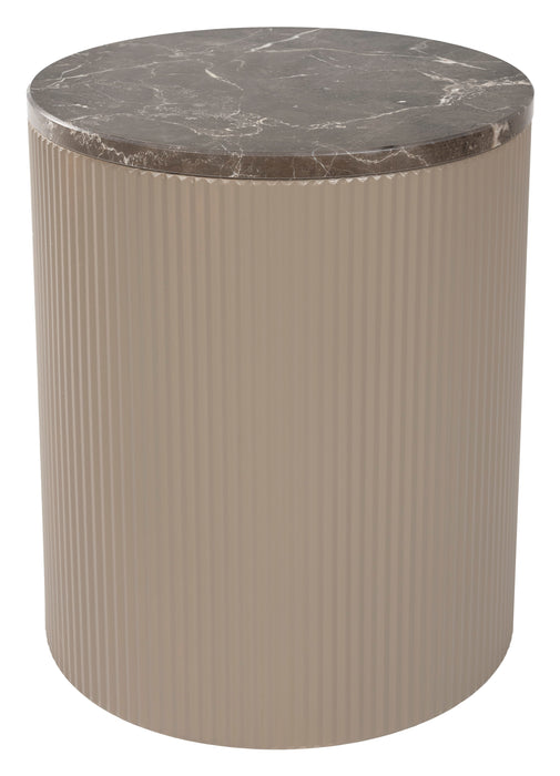 ZILT Ronde Bijzettafel Saquan Marmer, 35cm - Beige