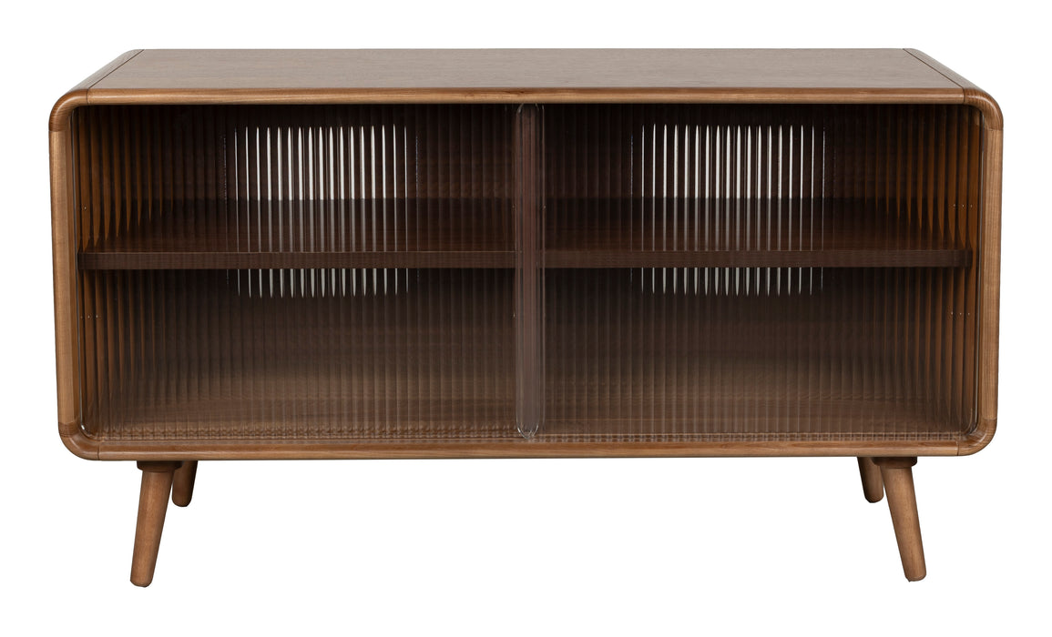 Zuiver TV-meubel Rise Walnootlook en glas, 100cm - Bruin