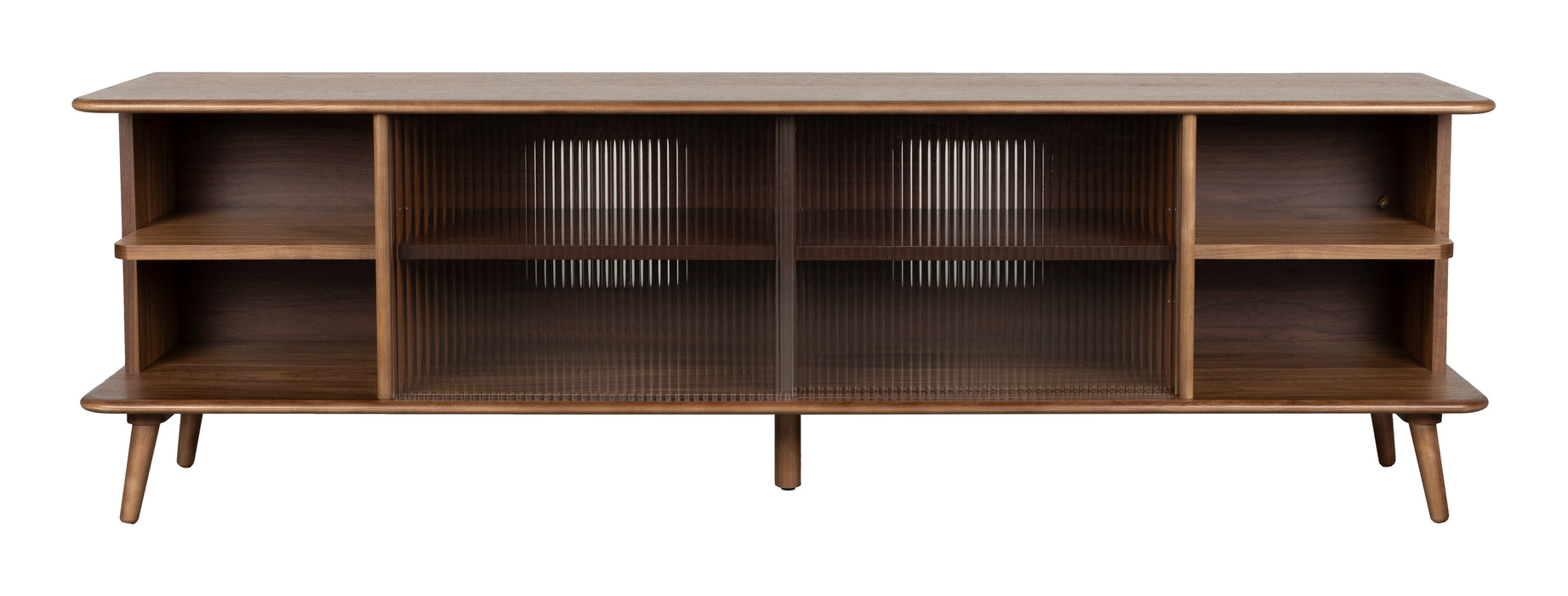 Zuiver TV-meubel Rise Walnootlook en glas, 180cm - Bruin