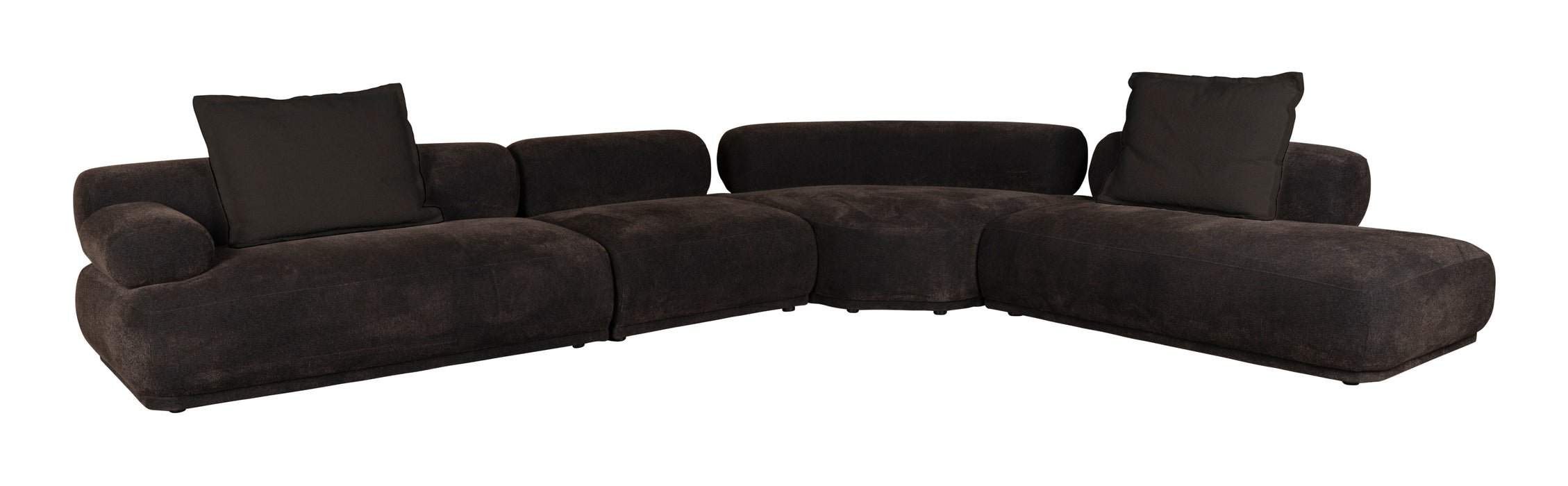 Zuiver 7,5-zits Loungebank Rembrandt 594cm, Ribstof - Donkerbruin