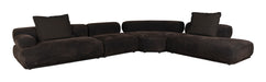 Zuiver 7,5-zits Loungebank Rembrandt 594cm, Ribstof - Donkerbruin
