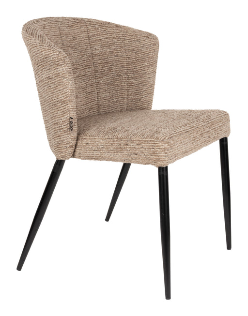 Dutchbone Eetkamerstoel Georgia Chenille - Bruin - ThatLyfeStyle