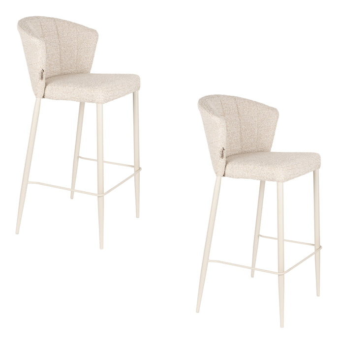 Dutchbone Barkruk Georgia Chenille - Beige (zithoogte 75cm)
